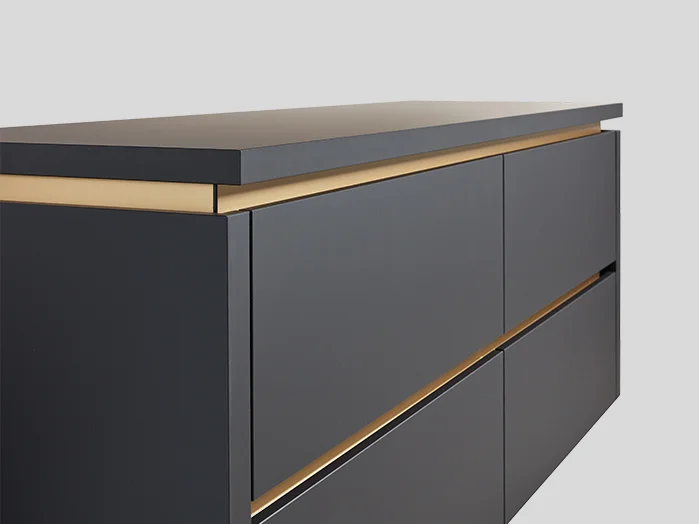 024 - Recessed Handle (LINE N), Yellow gold-coloured, Matt