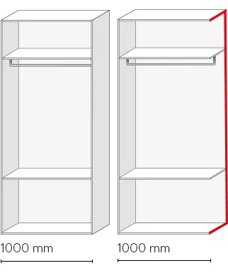 Boceto de un armario de 1.000 mm de ancho