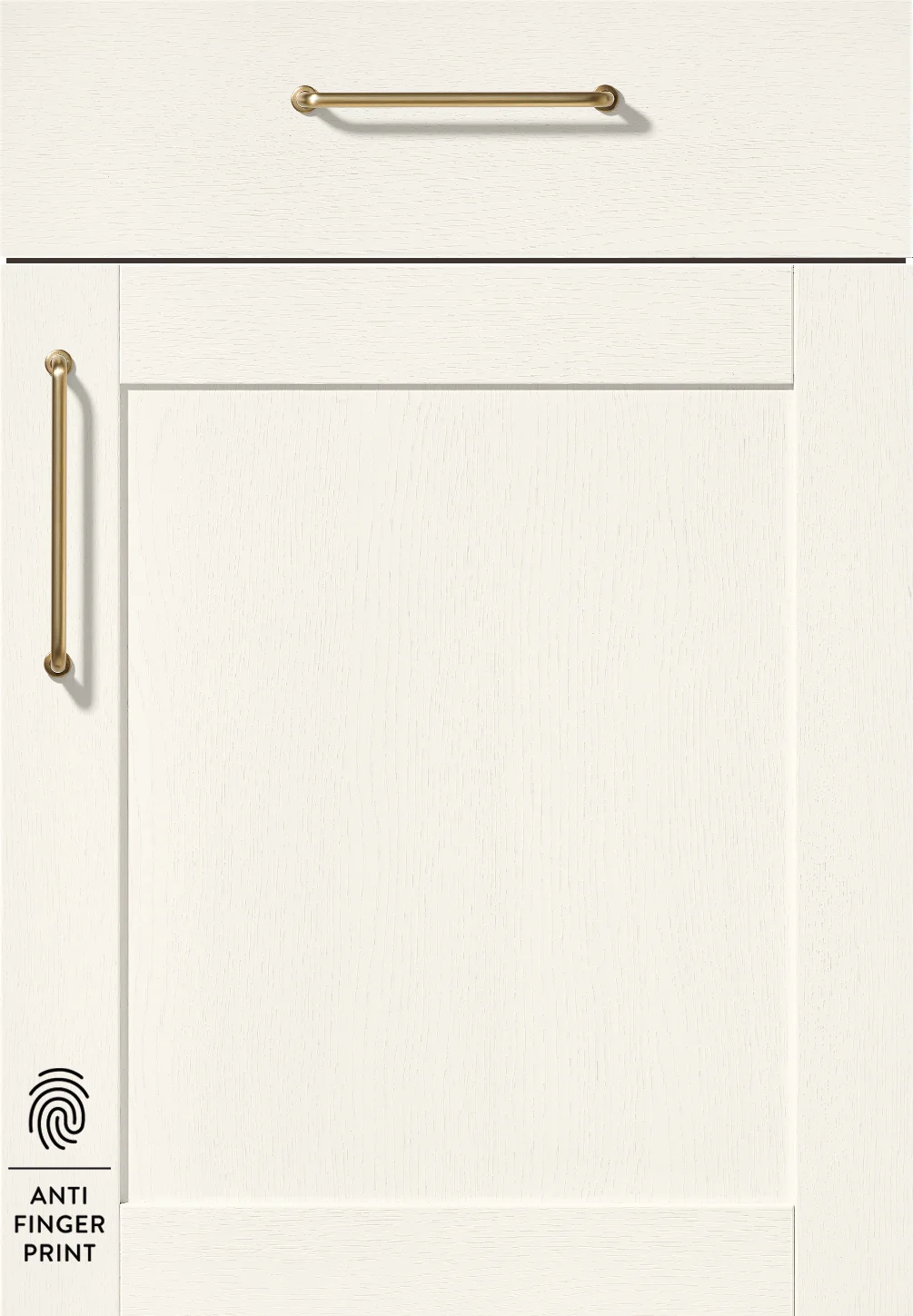 Timelessly beautiful country house front FRAME 613 in white with Anto fingerprint surface - classic design meets modern function.