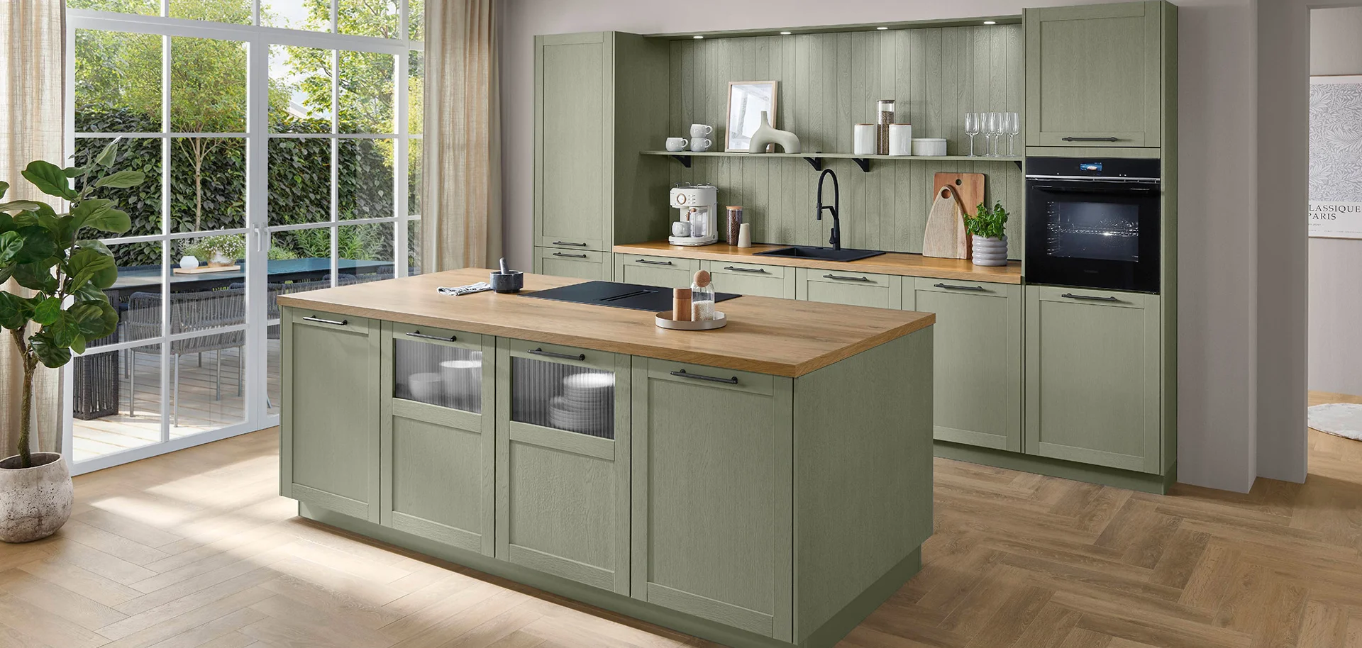 Front 617, Lacklaminat, Holzstruktur Olive