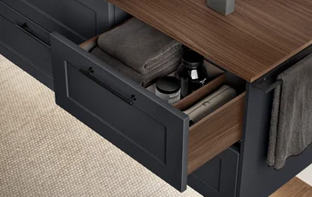 Bathroom furniture in matt black lacquer with elegant frame look - NORDIC 791.