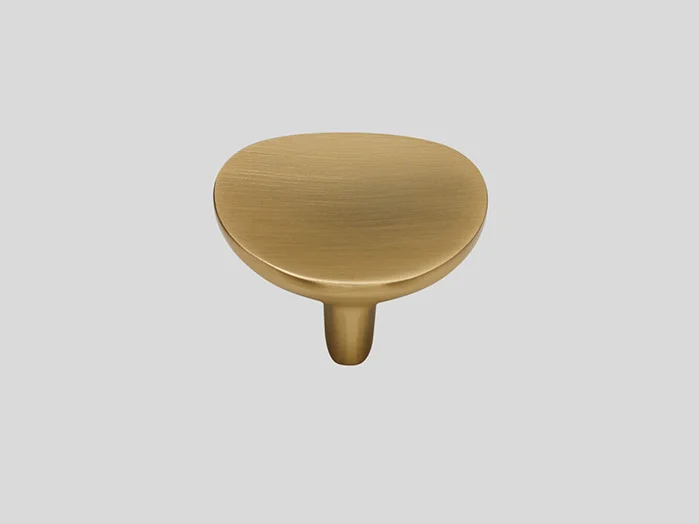813 - Metal knob, Yellow gold-coloured, Matt