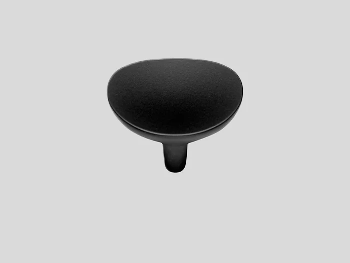 244 - Metal knob, Black, Matt