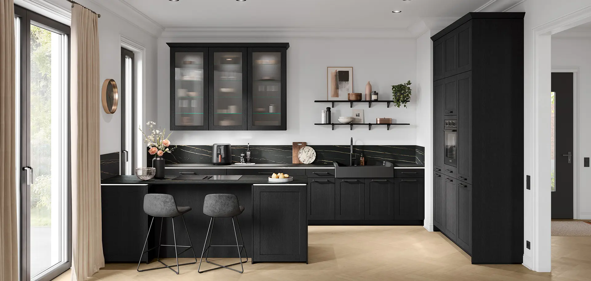Anta 649, Foglio laccato, struttura legno nero