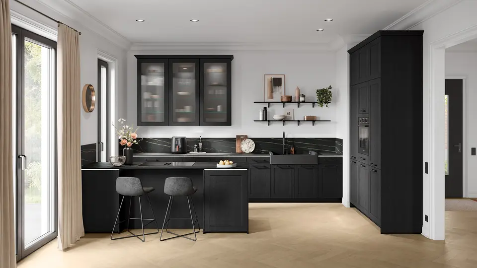 FRAME 649 - Foglio laccato, struttura legno nero
